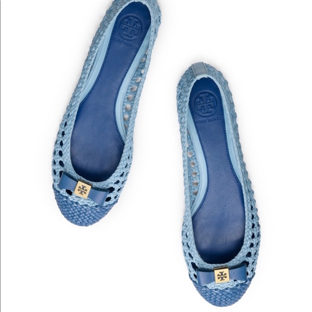 Tory Burch Blue Carlyle Woven Flat